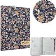 Kalendarz 2024 A5 dzienny z registrami Paisley Blu. Wydawca: EV-Corp. Dadada.pl Opakowanie Kalendarz 2024 A5 dzienny z registrami Paisley Blu