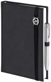 Opakowanie Kalendarz 2024 dzienny A5 cross z gumką czarny