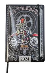 Opakowanie Kalendarz 2024 foto lux z gumką A5 tygodniowy  V3