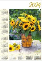 Opakowanie Kalendarz 2024 jednoplanszowy Słoneczniki (10szt)