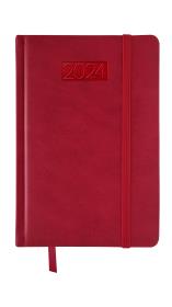 Opakowanie Kalendarz 2024 lux z gumką B6 dzienny V6 czerwony