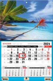 Opakowanie Kalendarz 2024 trójdzielny jednodzielny rajska plaża KTJ1-V.21