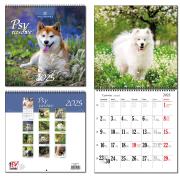 Opakowanie Kalendarz 2025 30x60 13 planszowy Psy Rasowe