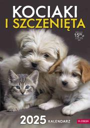 Kalendarz 2025 A3 Ścienny Kociaki i Szczenięta. Wydawca: O-press. Dadada.pl Opakowanie Kalendarz 2025 A3 Ścienny Kociaki i Szczenięta