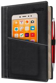 Opakowanie Kalendarz 2025 A5 dzienny planer kieszonka czarny