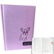 Kalendarz 2025 A5 tygodniowy Buldog Róż. Wydawca: EV-Corp. Dadada.pl Opakowanie Kalendarz 2025 A5 tygodniowy Buldog Róż