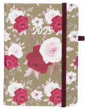 Opakowanie Kalendarz 2025 A6 tyg. Flamenco biało-czer kwiaty