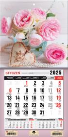 Okładka książki Kalendarz 2025 jednodzielny mini z mag. Kwiaty