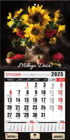 Okładka książki Kalendarz 2025 jednodzielny mini z mag Słoneczniki