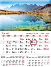 Kalendarz 2025 jednodzielny Staw. Autor: x. Dadada.pl Okładka książki Kalendarz 2025 jednodzielny Staw