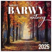 Kalendarz 2025 Ścienny Barwy Natury. Autor: O-Press sp. z o.o.. Dadada.pl Okładka książki Kalendarz 2025 Ścienny Barwy Natury