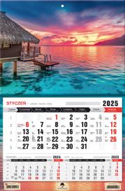 Okładka książki Kalendarz 2025 Trójdzielny jednodzielny Malediwy