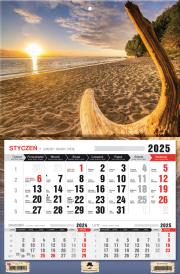 Okładka książki Kalendarz 2025 Trójdzielny jednodzielny Plaża