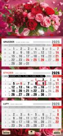 Okładka książki Kalendarz 2025 Trójdzielny płaska główka Bukiet
