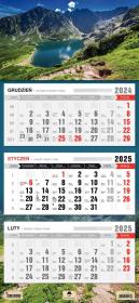 Okładka książki Kalendarz 2025 Trójdzielny płaska główka Czarny...