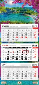 Okładka książki Kalendarz 2025 Trójdzielny płaska główka Korfu