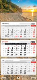 Okładka książki Kalendarz 2025 Trójdzielny płaska główka Plaża