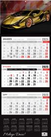 Okładka książki Kalendarz 2025 Trójdzielny Premium Lux Car