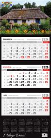 Okładka książki Kalendarz 2025 Trójdzielny Premium Wiejska Chata