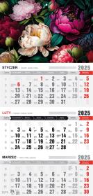 Opakowanie Kalendarz 2025 Trójdzielny z magnesem Kwiaty