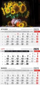Opakowanie Kalendarz 2025 Trójdzielny z magnesem Słoneczniki
