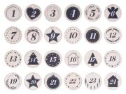 Opakowanie Kalendarz adwentowy zawieszka drewniana kółka 4cm