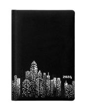 Opakowanie Kalendarz książkowy 2024 A5 dzienny czarny srebro