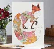 Opakowanie Karnet A007 B6 + koperta Rudy lis