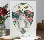 Opakowanie Karnet A040 B6 + koperta Zimowa sowa