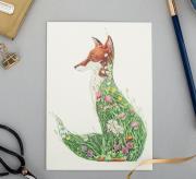 Opakowanie Karnet A079 B6 + koperta Lis na łące