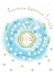 Opakowanie Karnet A5 Komunia Gołąb niebieski