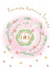 Opakowanie Karnet A5 Komunia Gołąb różowy