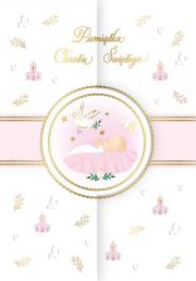 Opakowanie Karnet A5 Pamiątka Chrztu Świętego różowy