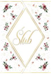 Opakowanie Karnet A5 ślub Róże z tortu