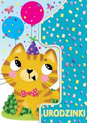 Karnet A5 Urodziny roczek - Kotek. Wydawca: Henry. Dadada.pl Opakowanie Karnet A5 Urodziny roczek - Kotek