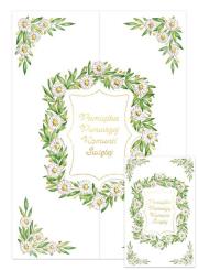 Opakowanie Karnet A5 z klapką Komunia. Stokrotka i merta