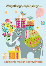 Karnet B6 Słoń z prezentami. Wydawca: Henry. Dadada.pl Opakowanie Karnet B6 Słoń z prezentami