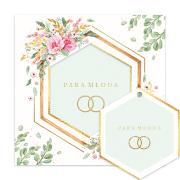 Opakowanie Karnet KW ślub eukaliptus z kwiatami