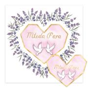 Opakowanie Karnet KW ślub lawendowe serce