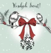 Opakowanie Karnet Swarovski kwadrat CL0801 Ptaszki z kokardą