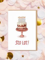 Opakowanie Karnet Urodziny - Tort sto lat