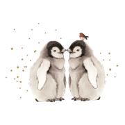 Opakowanie Karnet złocony KW Pingwinki i ptaszek