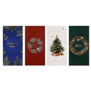 Opakowanie Karnety na pieniądze Choinka, Wianek 4szt