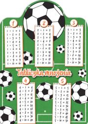 Karta tabliczka mnożenia A5 piłka. Wydawca: Henry. Dadada.pl Opakowanie Karta tabliczka mnożenia A5 piłka