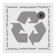 Karteczki samoprzylepne eko 75x75mm 100K białe. Wydawca: Ziemia Obiecana. Dadada.pl Opakowanie Karteczki samoprzylepne eko 75x75mm 100K białe
