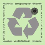 Karteczki samoprzylepne eko 75x75mm 100K zielone. Wydawca: Ziemia Obiecana. Dadada.pl Opakowanie Karteczki samoprzylepne eko 75x75mm 100K zielone
