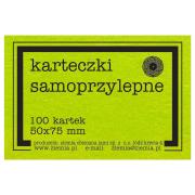 Karteczki samoprzylepne Fluo 50x75mm 100K zielone. Wydawca: Ziemia Obiecana. Dadada.pl Opakowanie Karteczki samoprzylepne Fluo 50x75mm 100K zielone