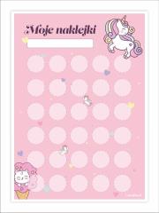 Opakowanie Karty motywacyjne jednorożce 5szt