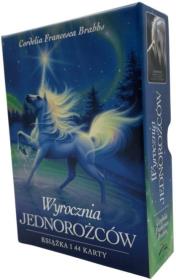 Karty tarot ''Wyrocznia jednorożców. Autor: Cordelia Francesca Brabbs. Dadada.pl Okładka książki Karty tarot ''Wyrocznia jednorożców