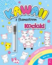 Kawaii z flamastrem. Kociaki. Autor: Klempas Patrycja. Dadada.pl Okładka książki Kawaii z flamastrem. Kociaki